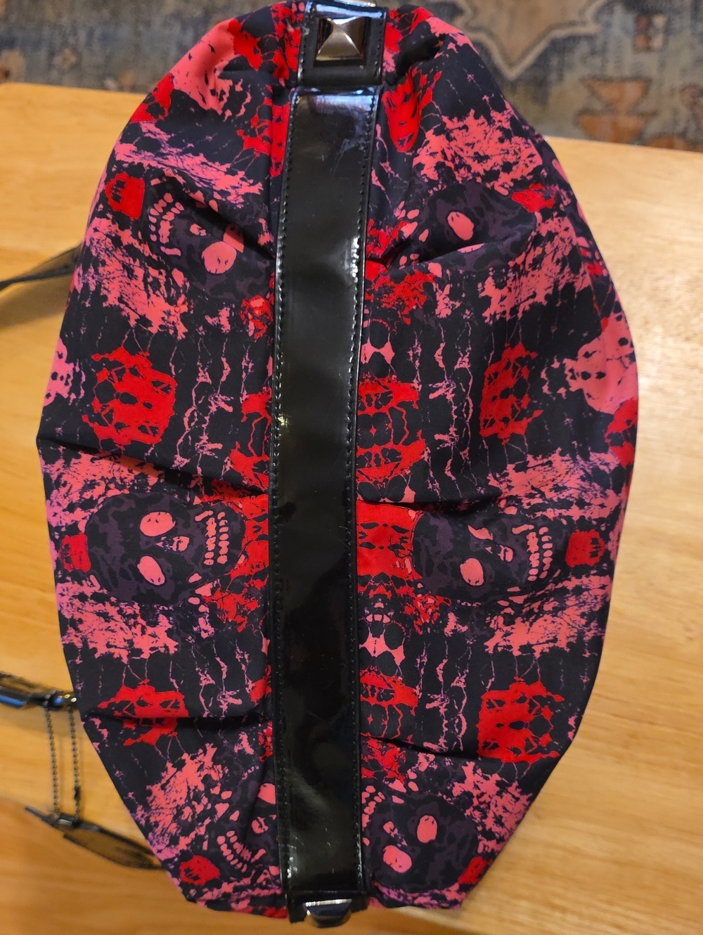 VTG Rare Betseyville Pink Black Skull Hobo Shoulder Bag Lightning Bolt - Picture 16 of 16